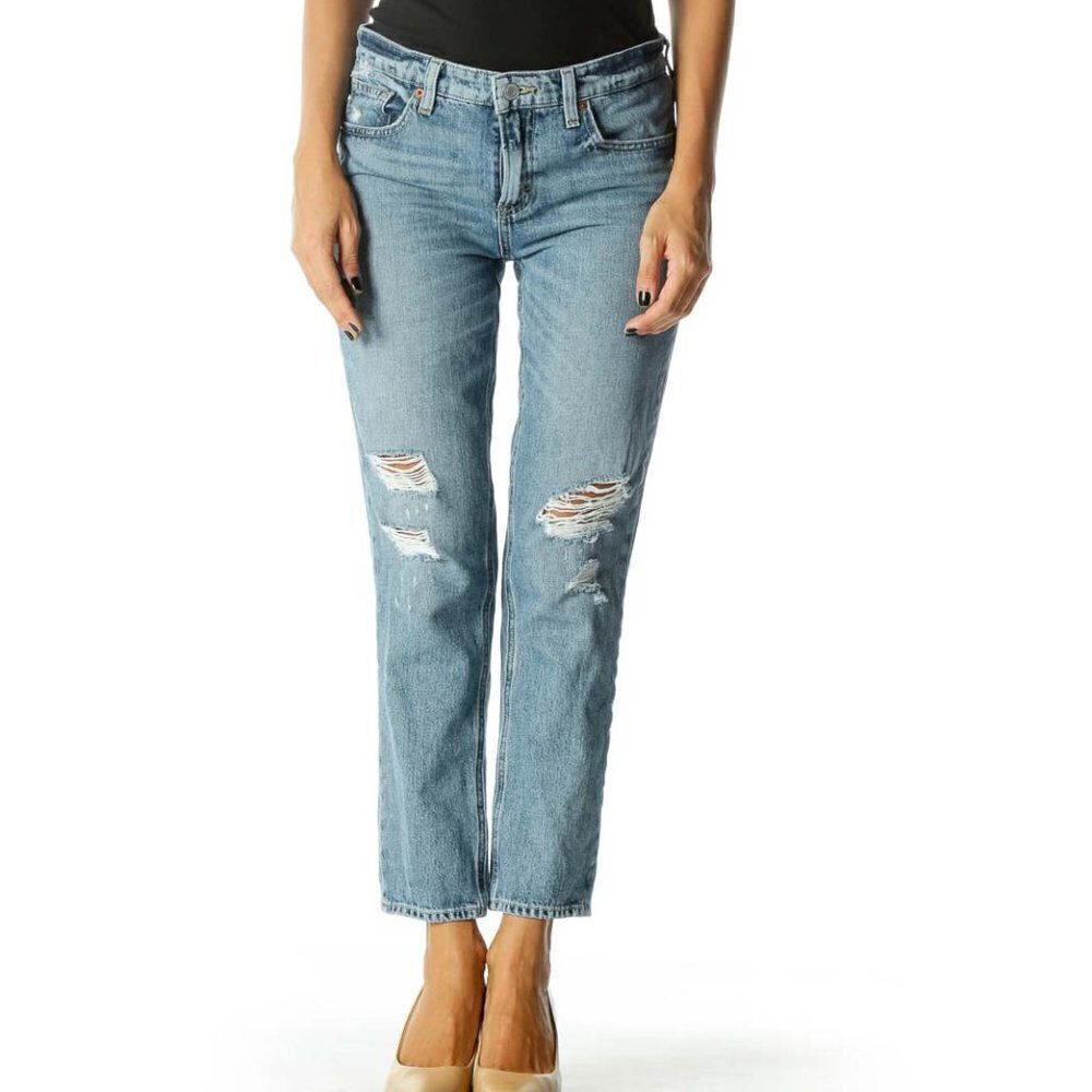 Lucky Brand Blue Light Wash Distressed Skinny Denim Jeans